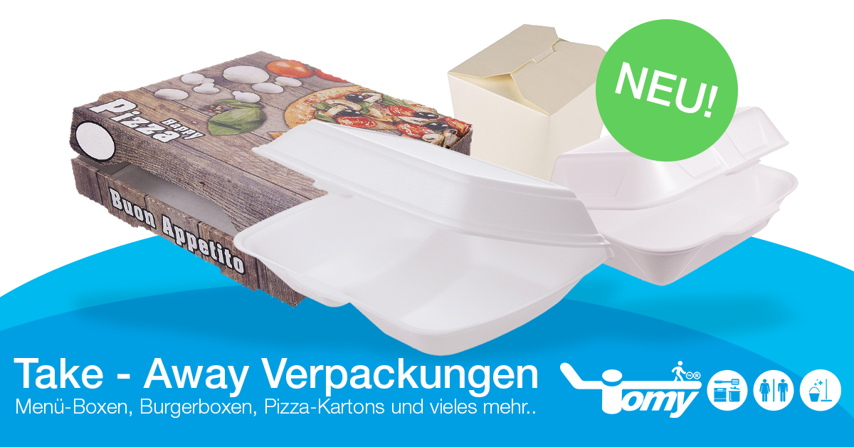 Alles für das Take-Away Geschäft - Verpackungen für Ihren Lieferservice - Take-Away Verpackungen für Speisen zum mitnehmen hier bei Tomy bestellen