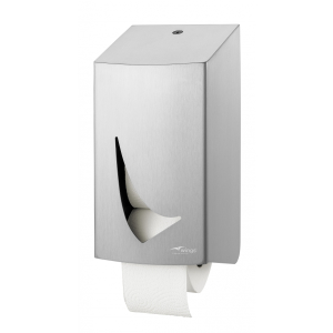 Toilettenpapierspender AFP-C f&uuml;r 2 Systemrollen Edelstahl geb&uuml;rstet