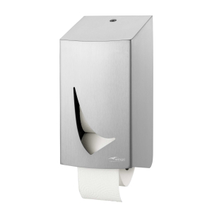 Toilettenpapierspender AFP-C f&uuml;r 2 kernlose Rollen Edelstahl geb&uuml;rstet