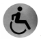 Piktogramm rund Invalide Toilette Edelstahl (PS0004CS) (Mediclinics)