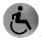 Piktogramm rund Invalide Toilette Edelstahl (PS0004CS) (Mediclinics)