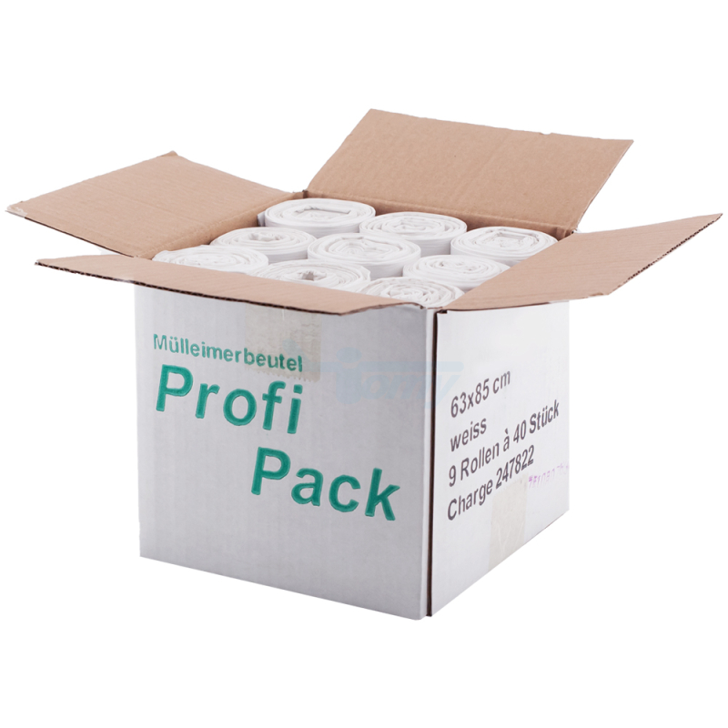 Müllbeutel 70-l weiß 360 Stück - Tomy Ihr Partner für Hygiene- & Gast