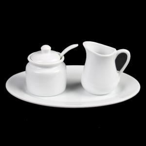 Milch- & Zucker-Set 3-tlg. oval 20 x 15 cm