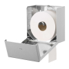 Toilettenpapierspender Qbic-line Edelstahl geb&uuml;rstet f&uuml;r 1 Gro&szlig;rolle