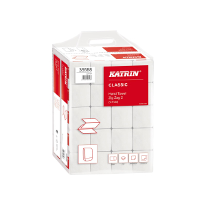 Katrin 35588 V-Falz Falthandtücher Zick Zack 200 Blatt 2-lagig, Handy Pack VE = 20 x 200 = 4000 Blatt