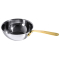 Mini Wok aus Edelstahl 14 cm mit Stiel aus Messing